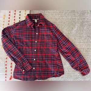 Lucky Brand Red and Blue Plaid Button Down Shirt